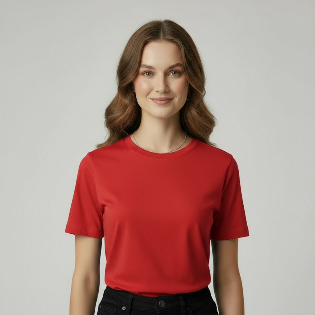 Women’s Red Crew Neck T-Shirt